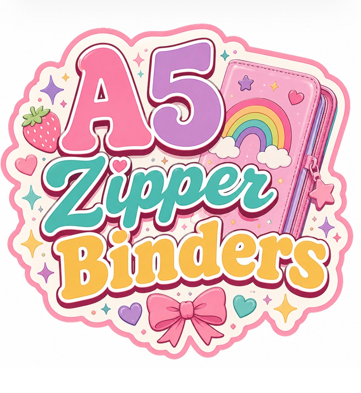 A5 Zipper Binders with Clear Pockets
