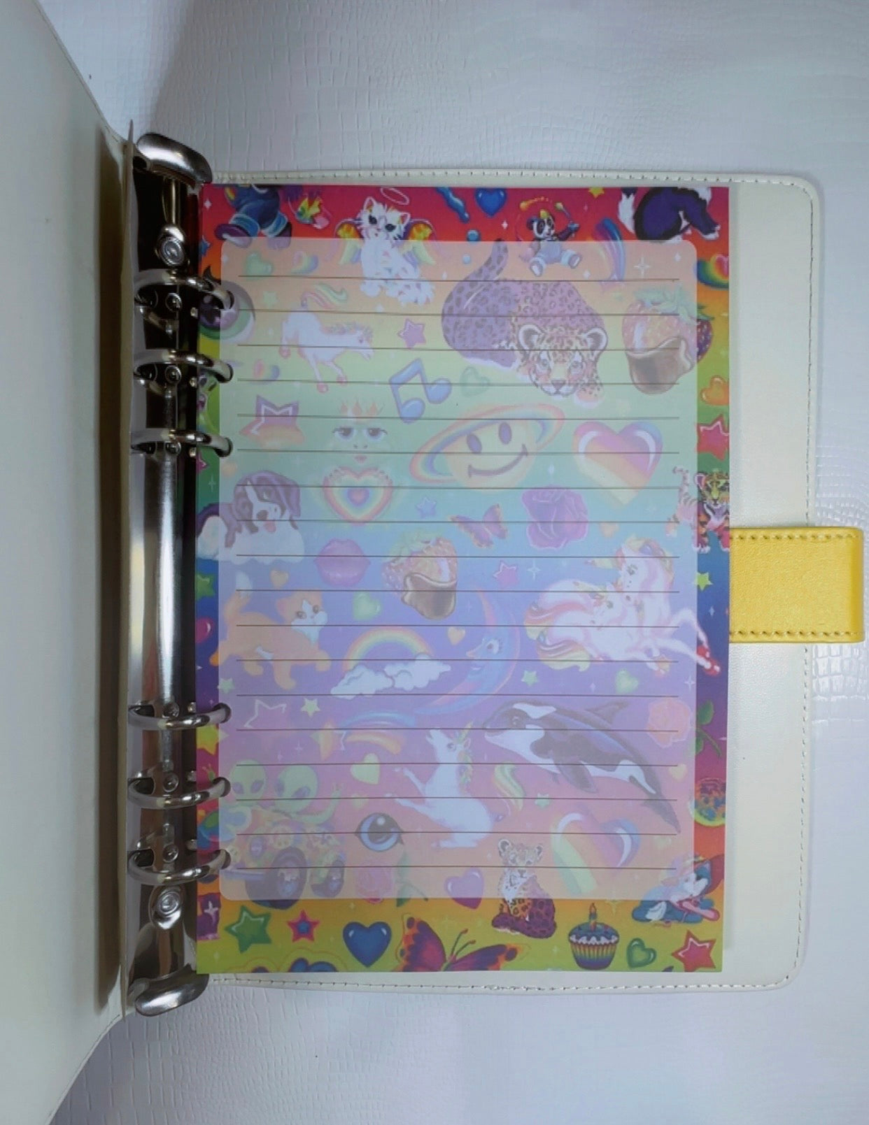 Lisa Frank Inspired A5 size Binder & Paper