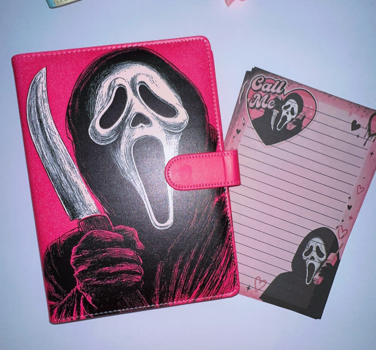 Ghost face  in Pink with Mini Clipboard