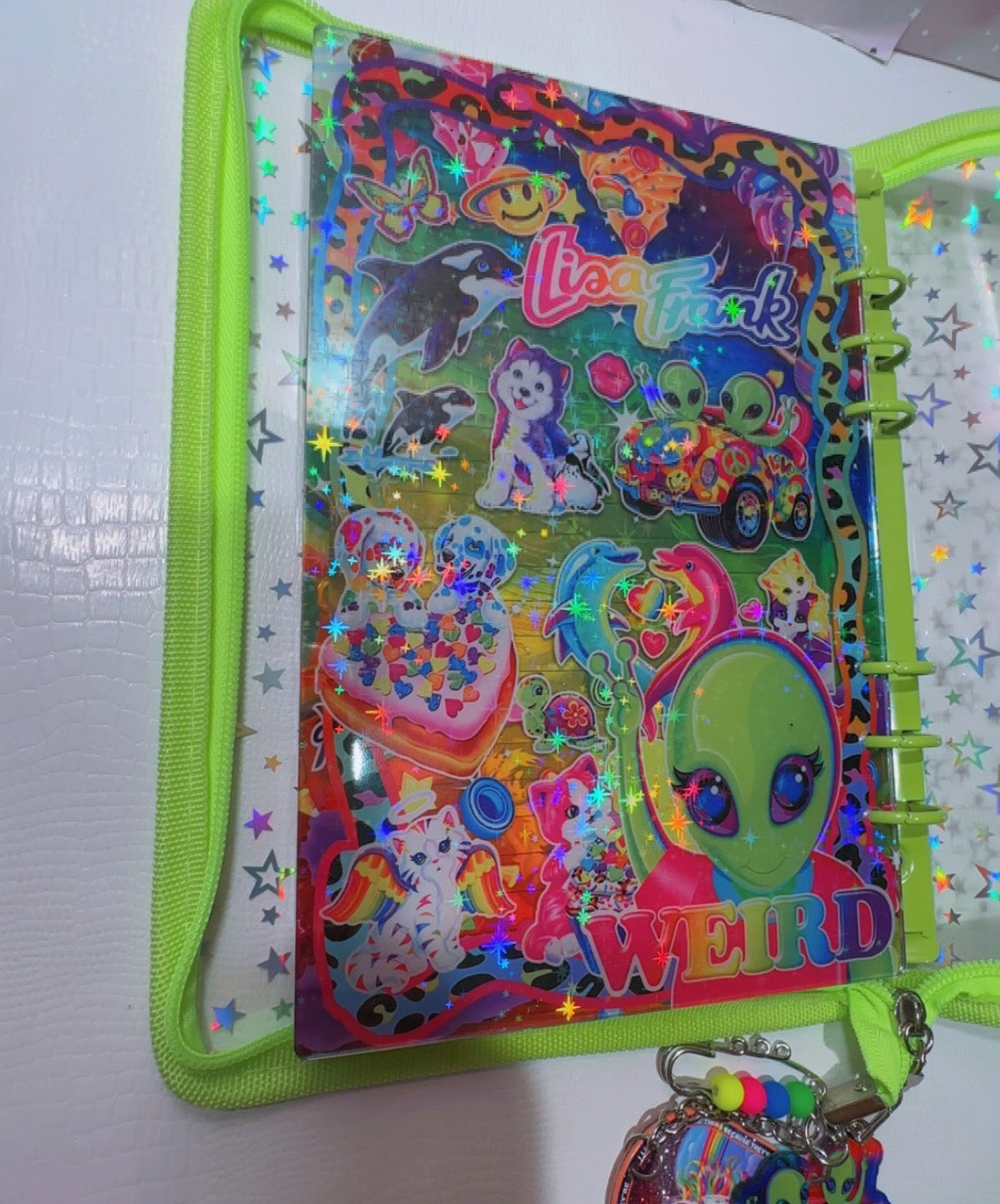 Lisa Frank Inspired Acrylic Shakerbook