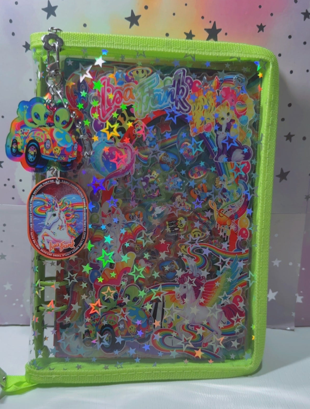 Lisa Frank Inspired Acrylic Shakerbook